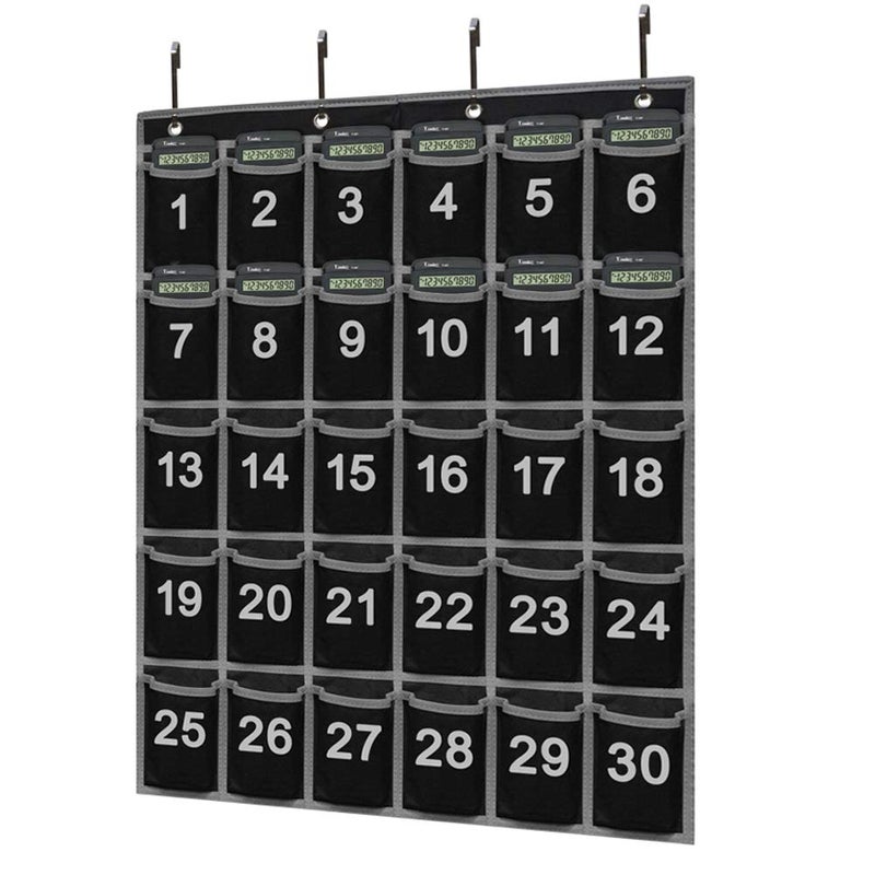 Eamay 30 Numbered Classroom Pocket Charts for Cell Phones and Calculators Holder Wall Door Mount Hanging Organizer - Image 4